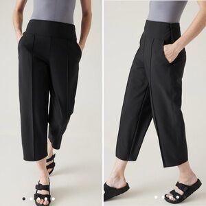 Athleta Stellar Wide Crop Pants Black 10 Tall NWT